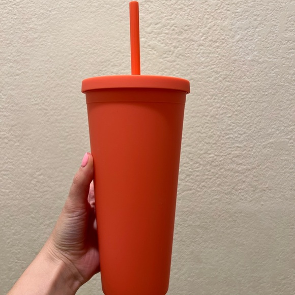 Brand New Unused Insulated Peach Tumbler Cup with Straw 22 oz Iced Coffee Cup - Picture 5 of 5